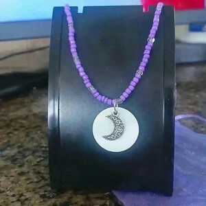 Beaded moon necklace